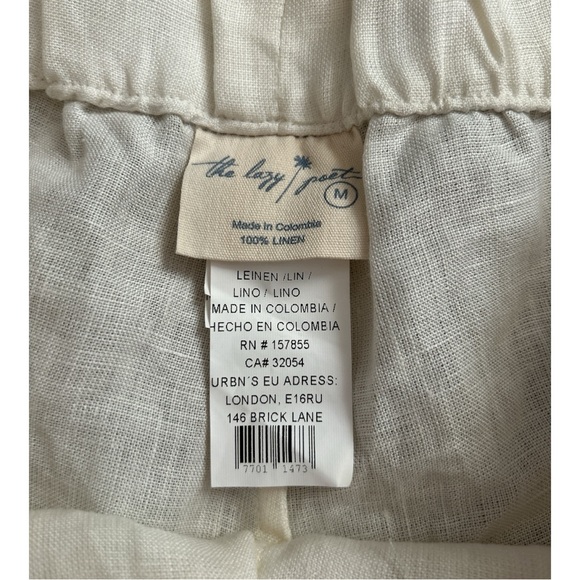 The Lazy Poet 100% Linen Sleep Shorts Ivory Women’s Medium. B3 - Picture 2 of 3